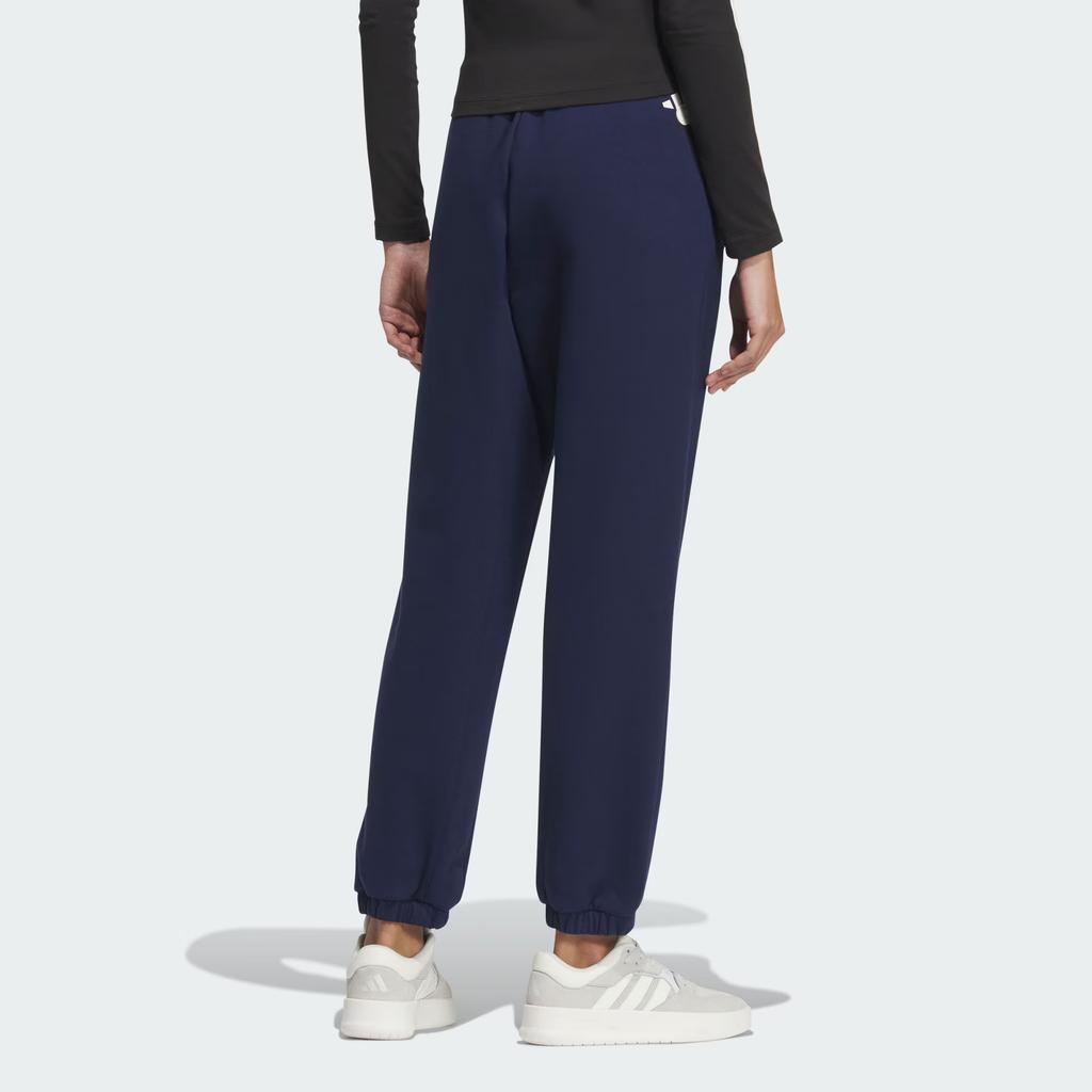 Adidas Verbiage French Terry Joggers Comfortable Soft Letter Cuffed Sports Casual Pants Women Joggers Deep-Indigo Han-Jade-White JW7067