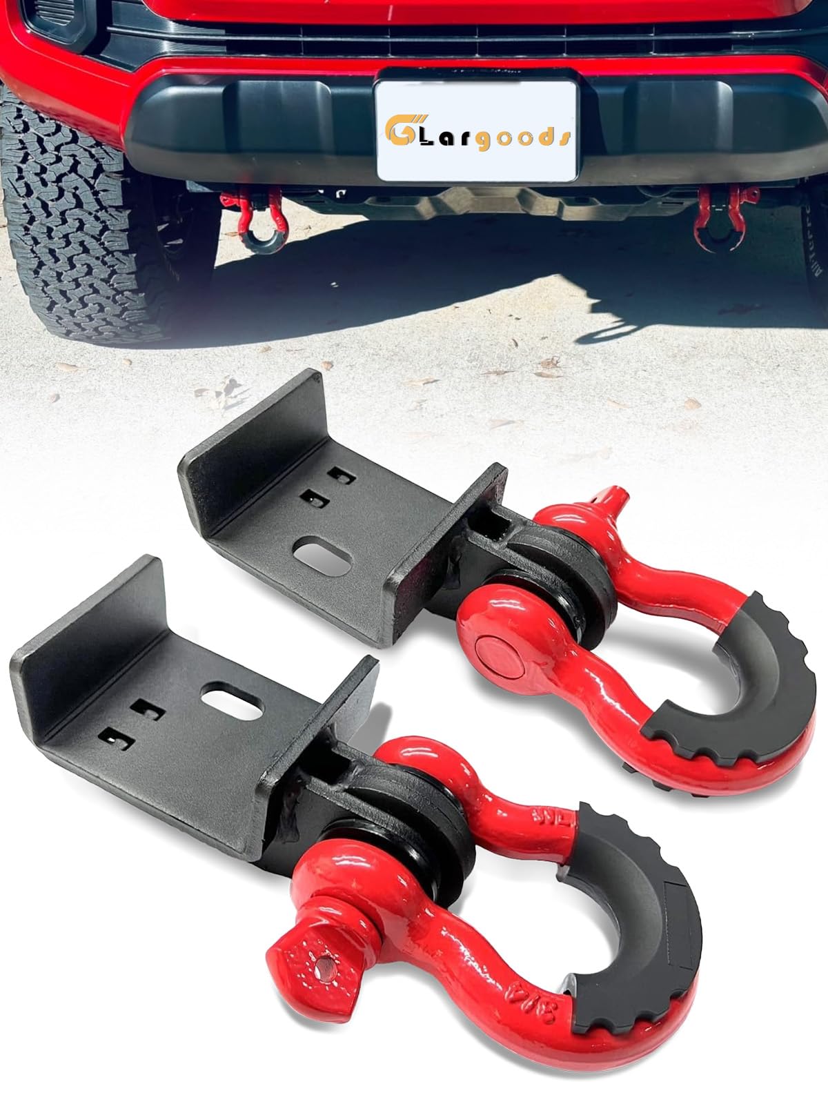 

Largoods Кронштейн переднего буксировочного крюка для Toyota Tacoma с такелажной скобой из стали, монтажная проушина для буксировочного крюка, такелажная скоба с D-образным кольцом, сверхпрочный