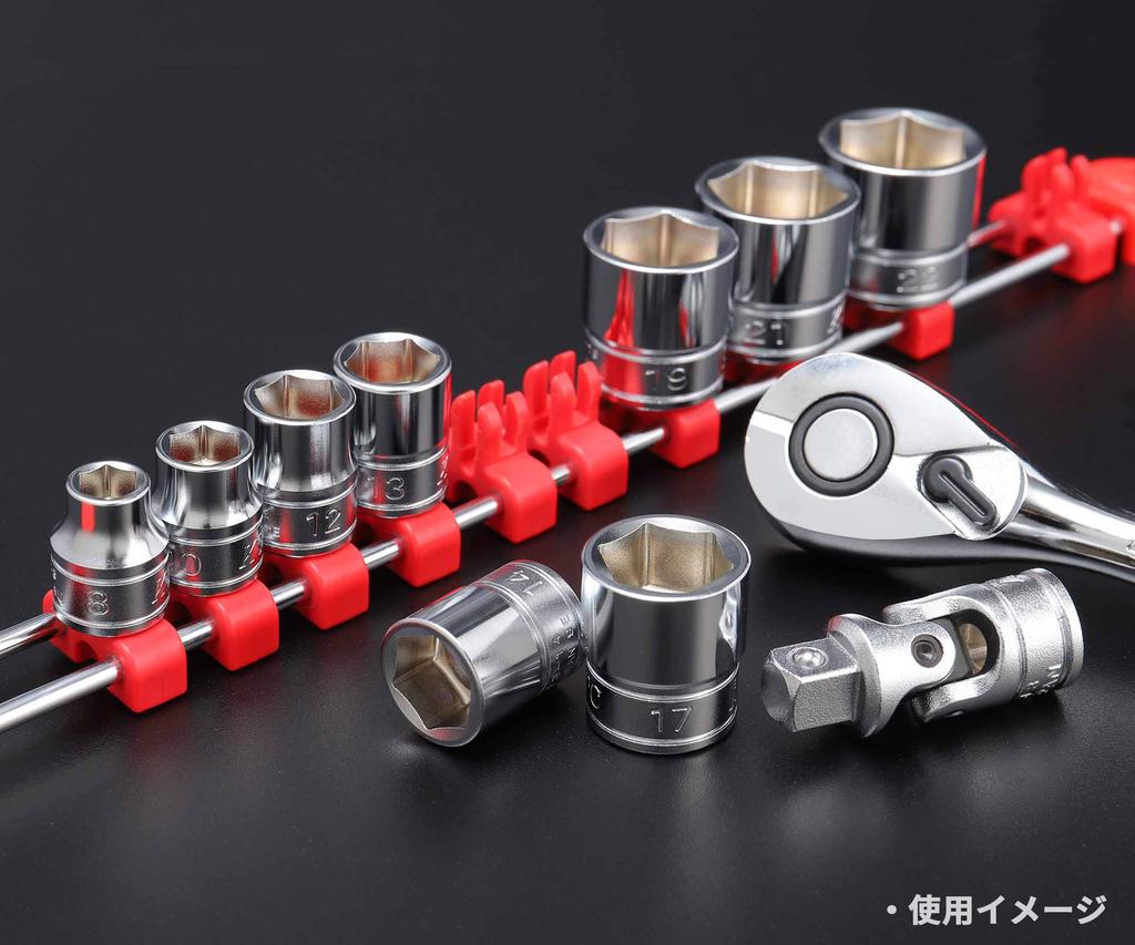 KTC Hex Socket Set 9.5 Sq. 10-Piece (B3-08, 10, 12, 13, 14, 15, 16, 17, 18, 19) B3-10P