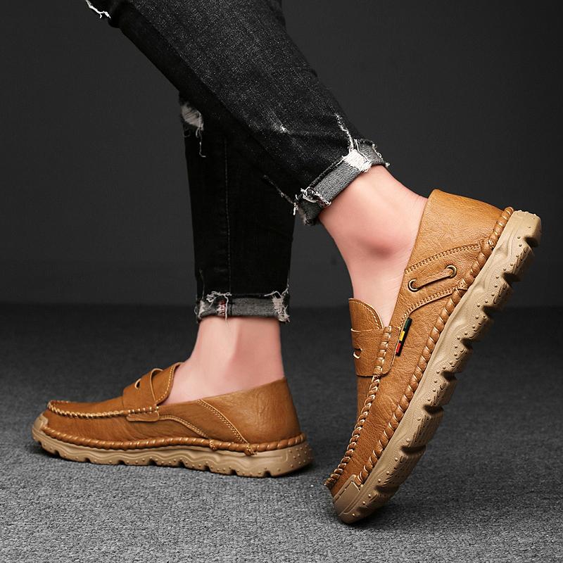 Pantofi bărbați din piele naturală la modă, mocasini noi pentru bărbați, confortabili, anti-șoc, adidași stilați, de înaltă calitate, pantofi de exterior pentru bărbați