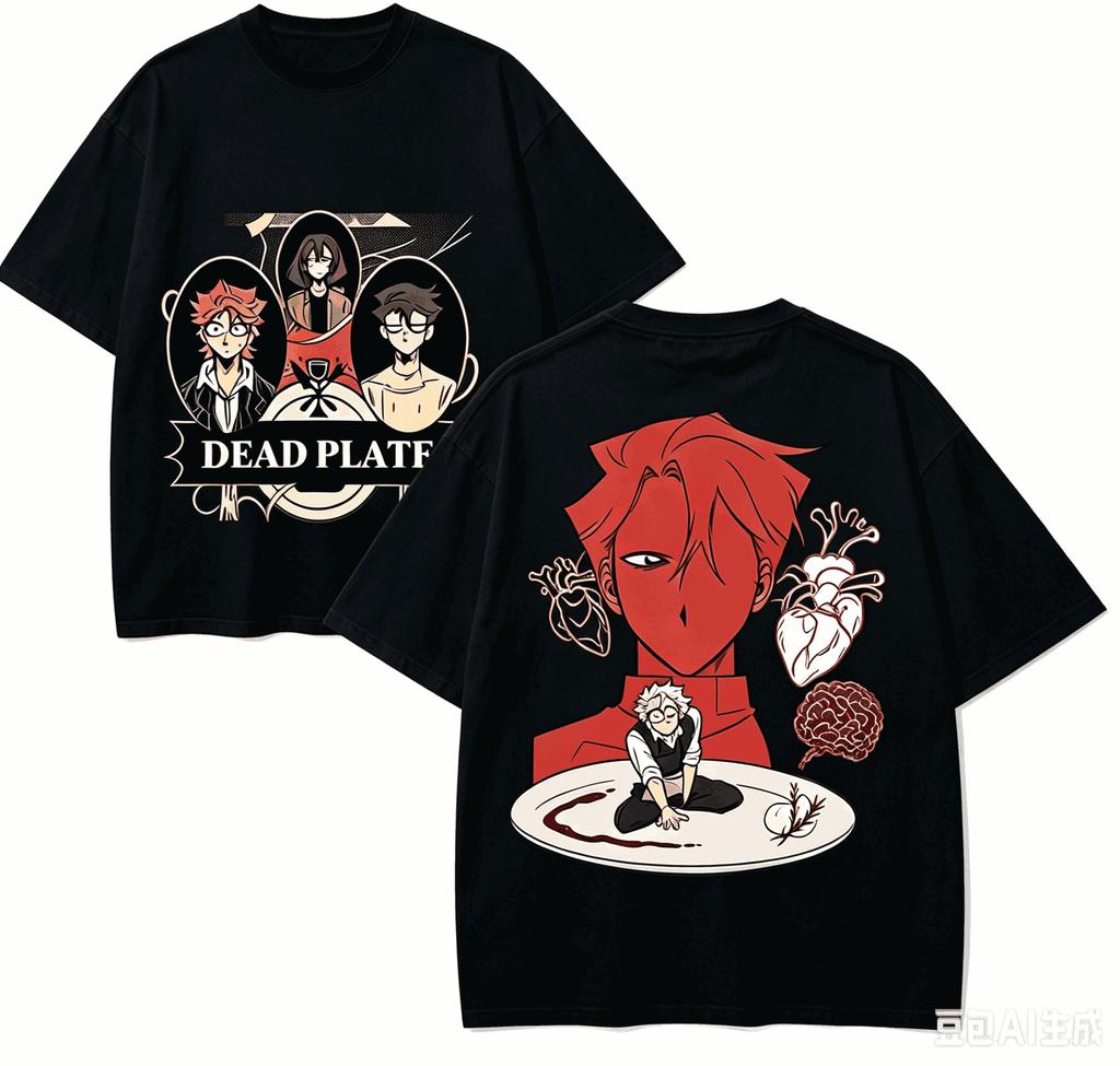 Dead Plate Anime Lover T-shirt Harajuku Cotton New Model High Street Retro Oversized Unisex Har