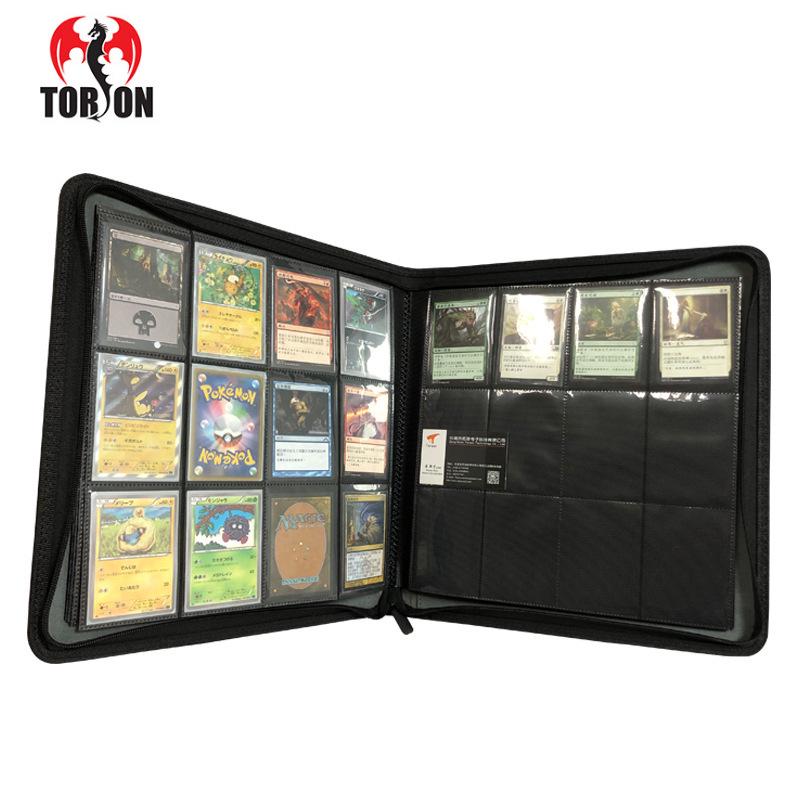 Pokémon & Magia: Pasta de Cartas de Couro PU com 12 Bolsos para The Gathering - Capacidade para 480 Cartas