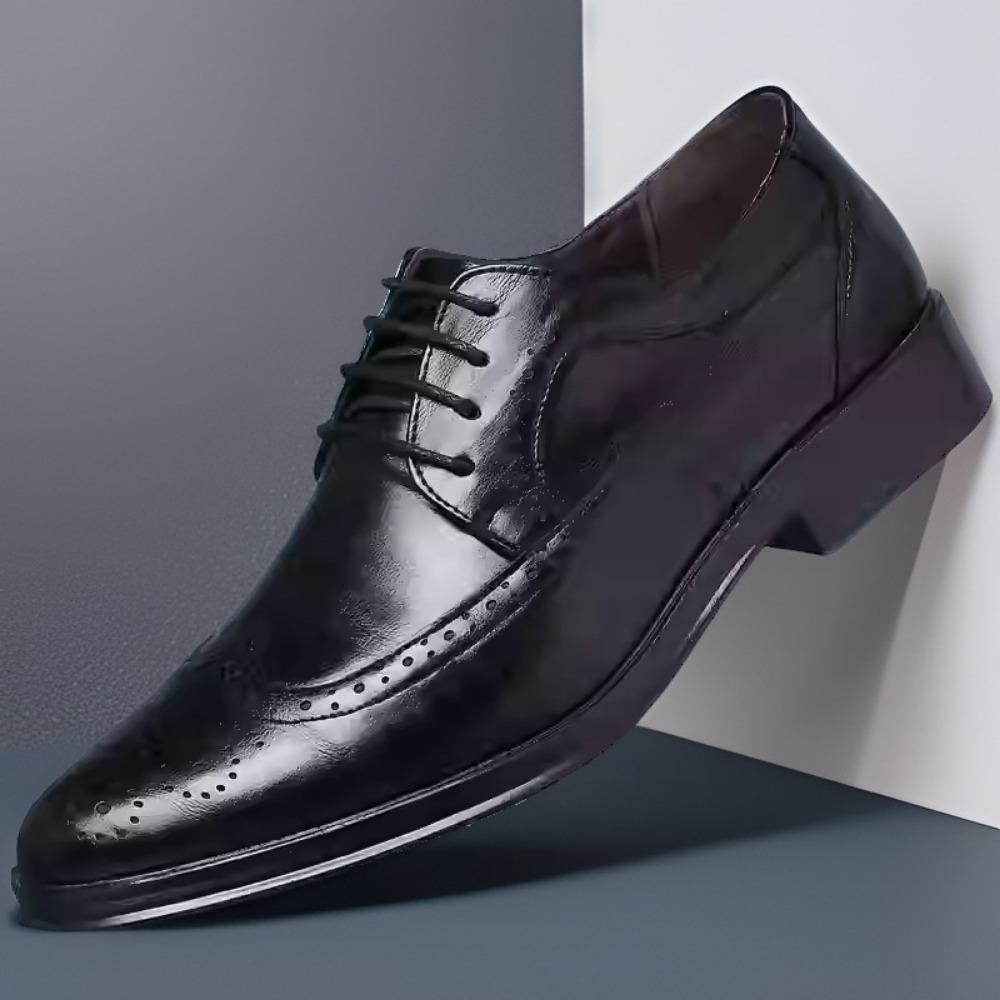 Mens Leather Shoes Brogue British Style Casual Business Formal Big Size Wedding Groom Photography Shoes