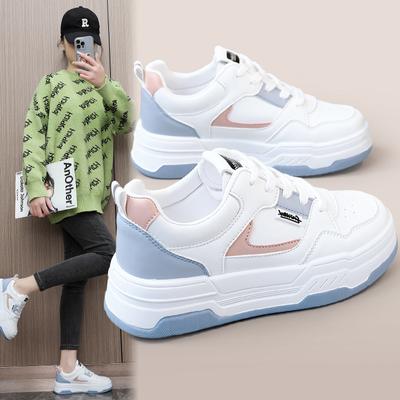 W5113 Νέα Λευκά Παπούτσια Γυναικεία Άνοιξη και Καλοκαίρι Παχιά Σόλα Ύψος Αυξάνοντα Καθημερινά Αθλητικά Παπούτσια Ανθεκτικά στη Φθορά Αθλητικά Παπούτσια Δέρμα που Αναπνέει