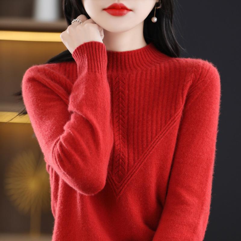 Autumn Women's Urban Style Temperament Commuter Pullover Half High Neck Regular Sweater