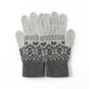 Pure Cashmere New and WoSnowflake Contrasting Finger Gloves To Prevent Cold and Warm Knitted Gloves