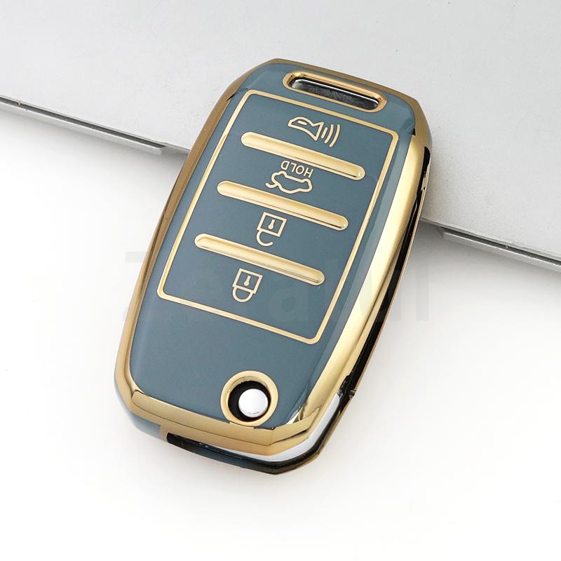 Fit For Kia Ceed Cerato Forte Seltos Rio Optima Sportage Sorento Soul Tpu Housing Remote Flip Smart Control Protector Auto Key Fob Cover Case
