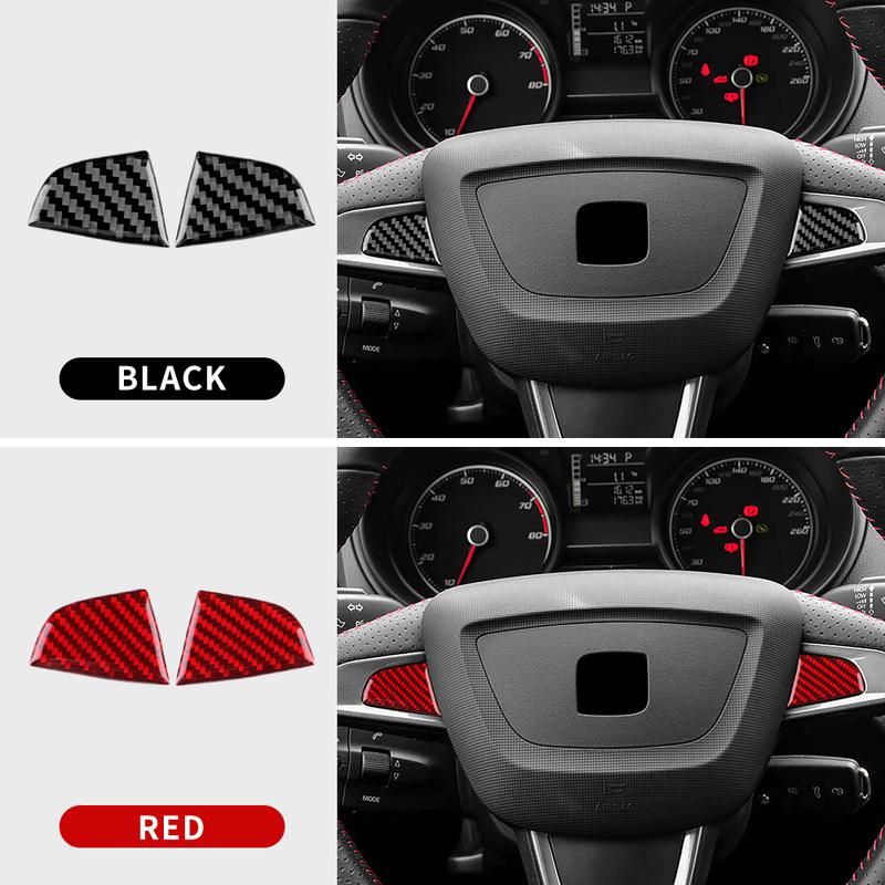 Real Soft Carbon Fiber Car Steering Wheel Sticker For Seat Ibiza 6j 2012 2013 2014 LHD RHD Center Bottom Frame Interior Trim