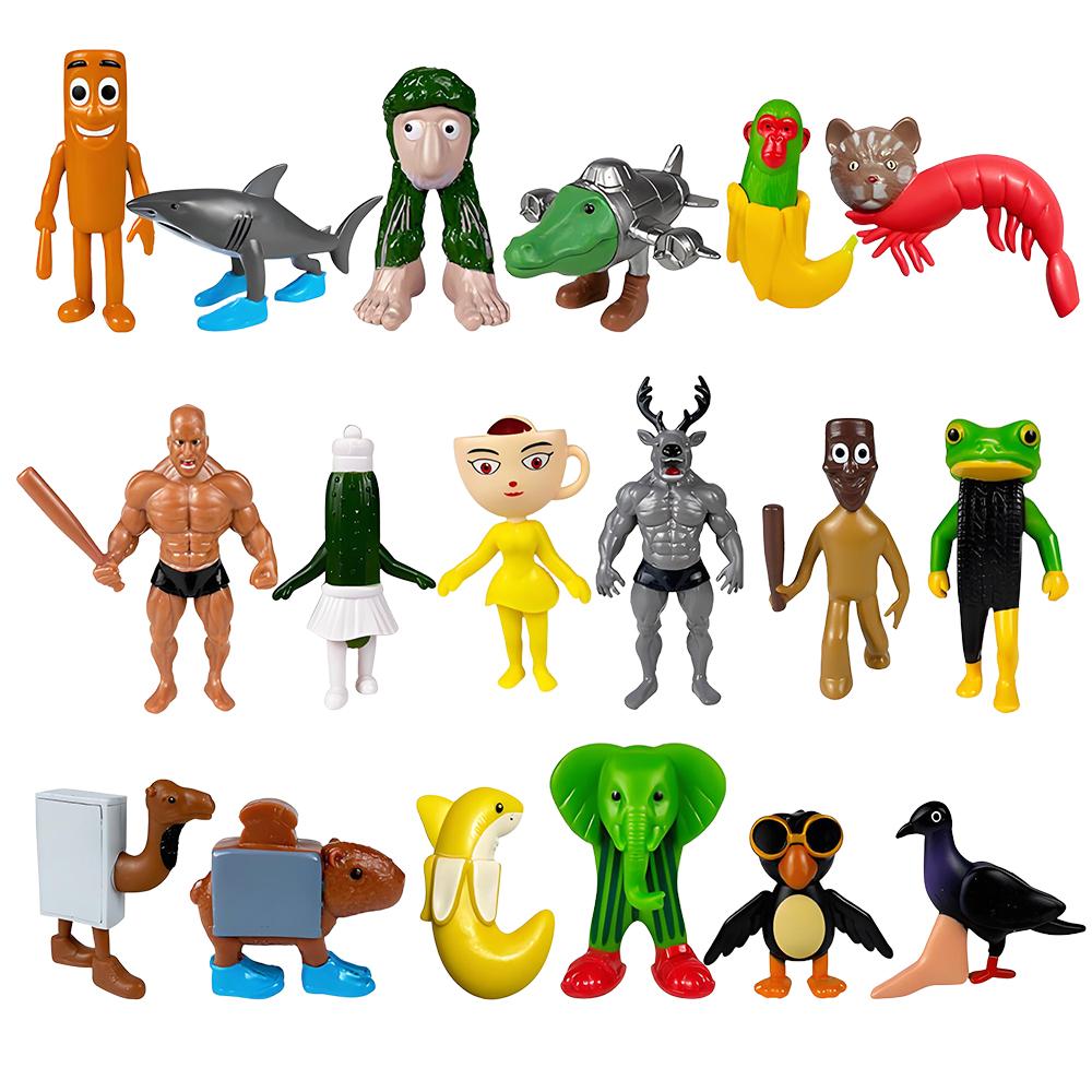 Italienisches Brainrot Actionfiguren-Set Tung Tung Sahur Tralalero Tralala Bombardino Crocodilo Figuren Modell Dekor Spielzeug Geschenke