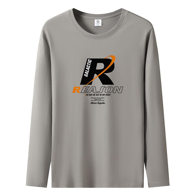 

Мужская футболка с длинными рукавами Reason Pattern из чистого хлопка S-5XL, повседневные мужские пуловеры S хаки