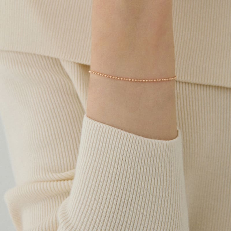 MAYBETOI 14k Basic Ball Chain Bracelet M