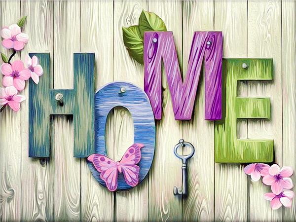 

Набор для алмазной живописи Home Sweet Home 5d Diy Вышивка Мозаика Текст Пейзаж Настенный декор Кристалл Картина Full Round 20x30CM