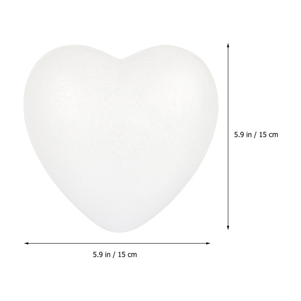 Heart-Shaped Decorative Hearts 15Cm White Polystyrene Craft Balls For Diy Painting Art Projects Wedding Christmas
