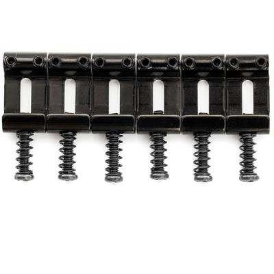 Musiclily Ultra Pitch Hardened Steel Bridge Saddles for Vintage Strat Electric Black of 11.2mm Guitars, (Set 6)