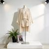 Summer Casual Set For Women With Sleeveless Cardigan And Shorts Made Of Cotton Linen For Relaxed Wear