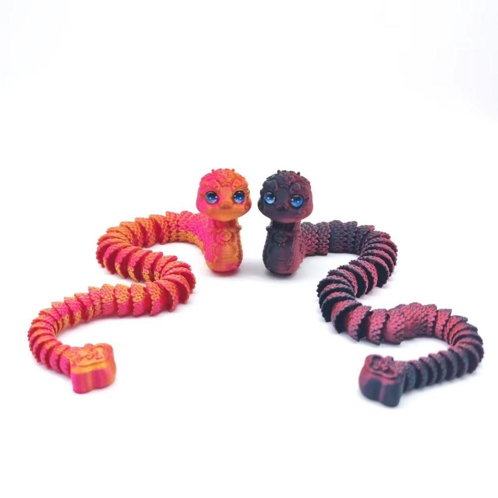 Sparkling 3D Printed Snake Simulated Eye 3D Articulated Snake Toys  Kid Gift