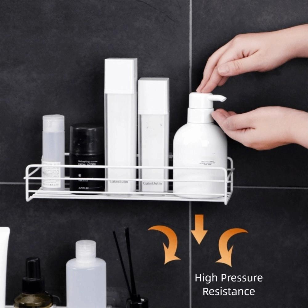 No Drill Bathroom Storage Rack Iron Corner Shower Shelf Durable Shower Organizer  Bathroom