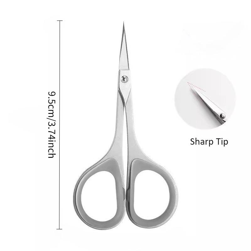 Stainless Steel Round-Head Nose, Eyebrow, Eyelash, and Makeup Scissors