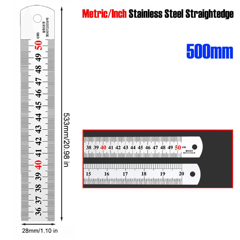

Метрическая/Дюймовая Нержавеющая Сталь Прямая Линейка 15/20/30/50СМ Металлическая Линейка Рисование Резка Меблировка Офис Прецизионные Измерительные Инструменты