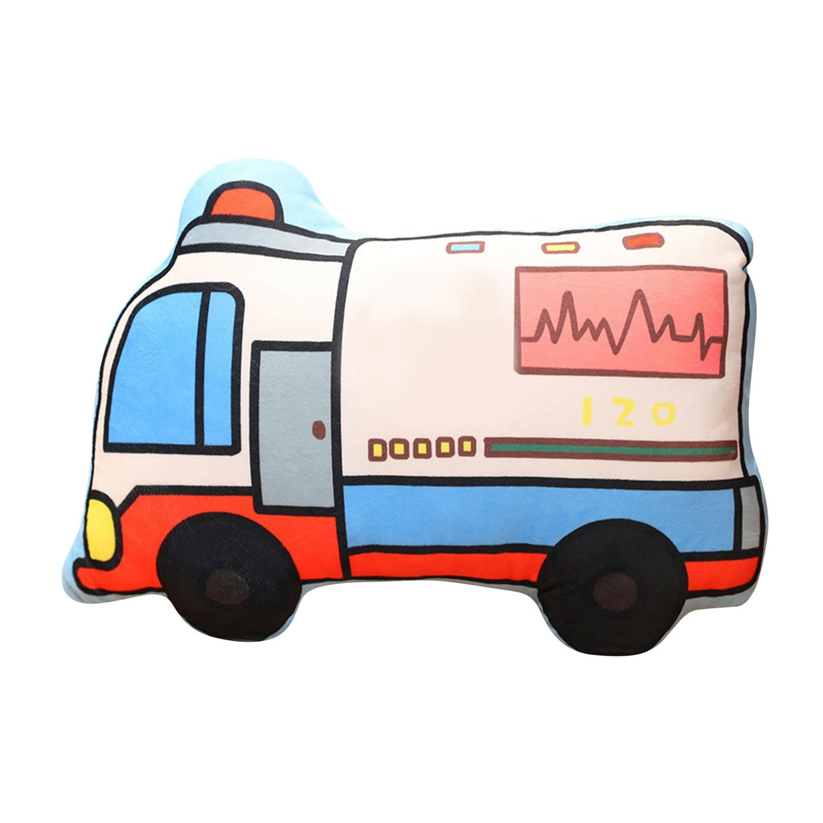 Подушка с изображением мультяшной машины креативная двухсторонняя плюшевая игрушка с изображением транспорта подушка для раннего развития в детской комнате One Size 1295₽