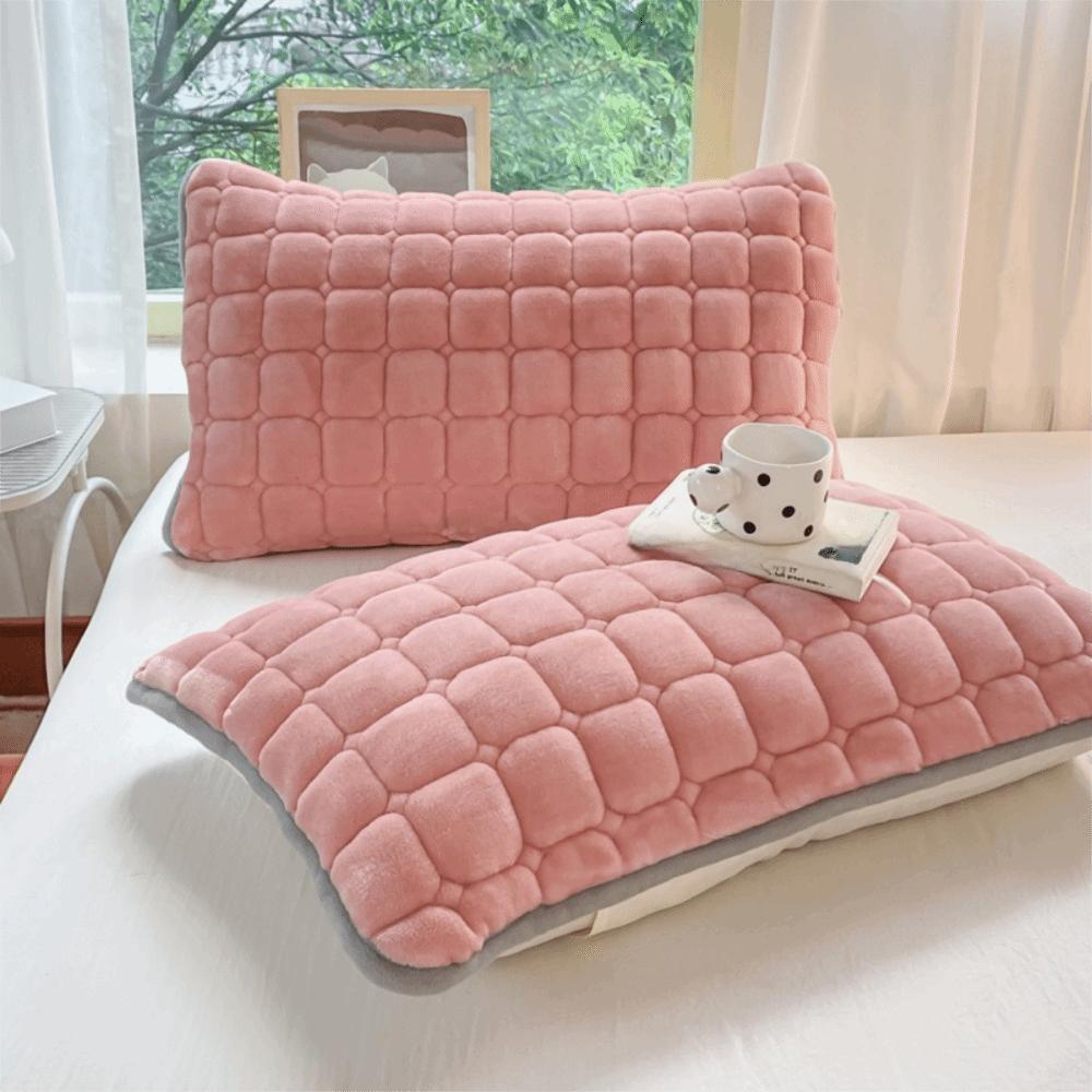 Warm Plaid Pillowcase Thickened Pillow Cover Modern Cushion Cover  Bedroom