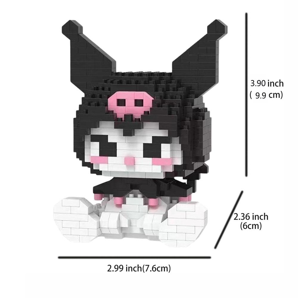 3D Kuromi Mini Cute Building Blocks Toys Kawaii Anime Figure Puzzles Model Kit