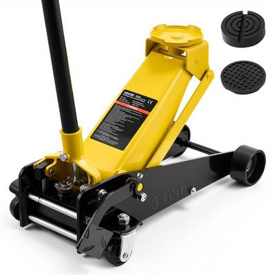 Low Profile Floor Jack, 3 Ton Capacity, Steel Racing Floor Jack with Single Piston Quick Lift Pump & Foot Pedal