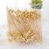 ZISIZ Gold Pearl Disposable Bamboo Fruit Picks