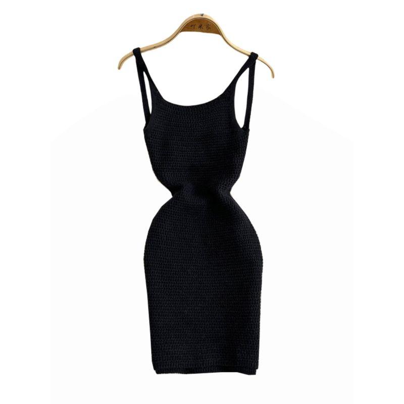 Pure Desire Sexy Sexy Knitting Sling Dress Women's Summer New Arrival Silm Slim Looking Sheath Bottom Sleeveless Skirt