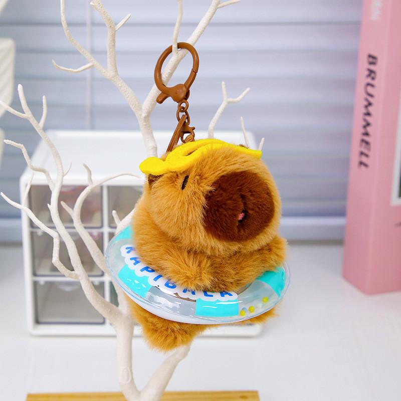Summer Capybara Plush Keychain With Soft Short Plush For Kids And Collectors