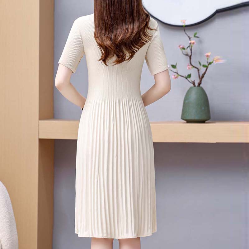 Elegante Chiffon-Kleider für Damen in Übergröße, schmale Kurzarm-Kleider, lange Vintage-Kleider, weibliche Sommerkleidung