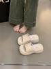 Small Person Increases Height, Thick-soled Cool Slippers, Women's Shoes Wear Summer Muffin Soles, Sandals Are Versatile, and Black One-word Drag Shoe