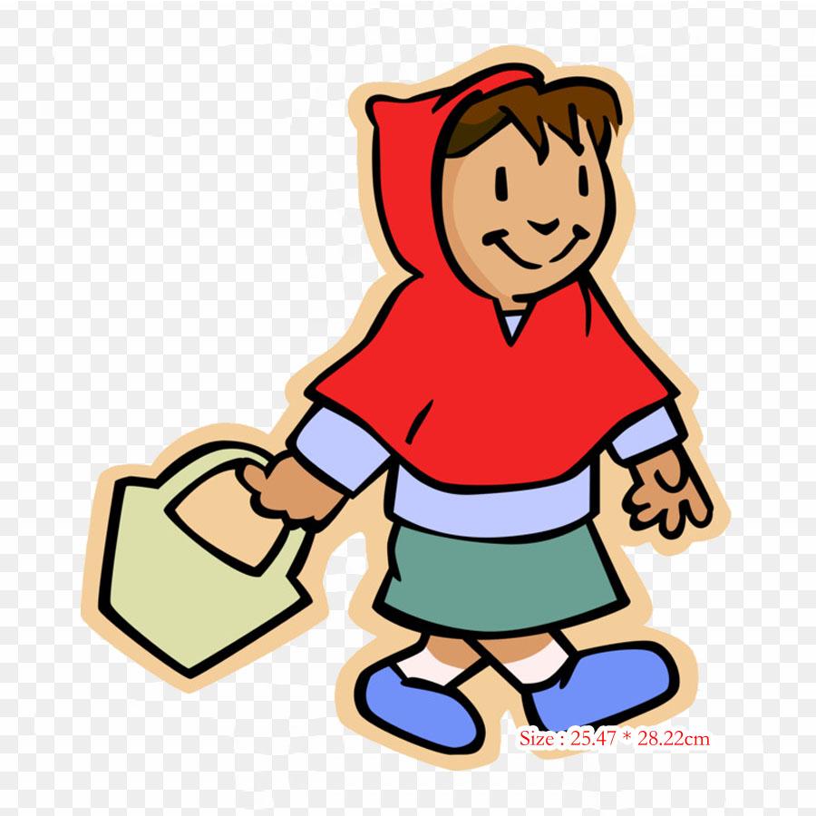 Ilustración Vectorial Caperucita Roja Sin Fondo Little Red Ridin Iron On Patches For Clothing Applique Stickers On Clothes Heat-Sensitive Custom Patch