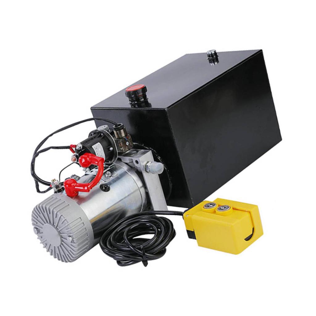 Hydraulic Power Unit DC Motor Single Acting Hydraulic Pump for Dump Trailer Lifting 12L 12.68 Quart Capacity