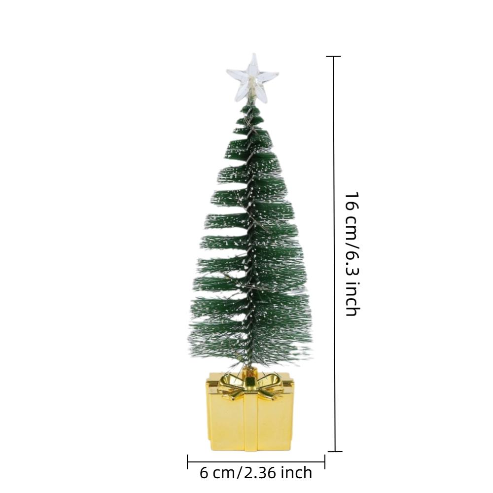 4pcs Funny LED Candle Christmas Night Light Pine Tree Plastic Xmas Tree Candle Lamps Luminous Ornament Desktop Decor