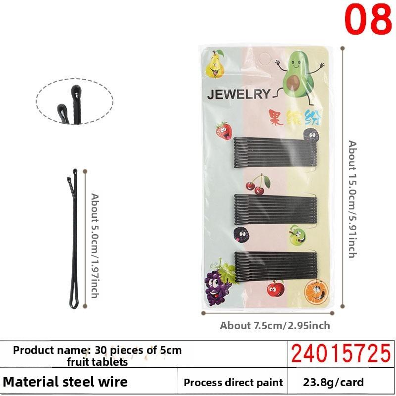 Black Steel Wire Hair ClipsHair Accessories Flow-painted One-piece Clips Small Hair Clips for Girls' Broken Hair