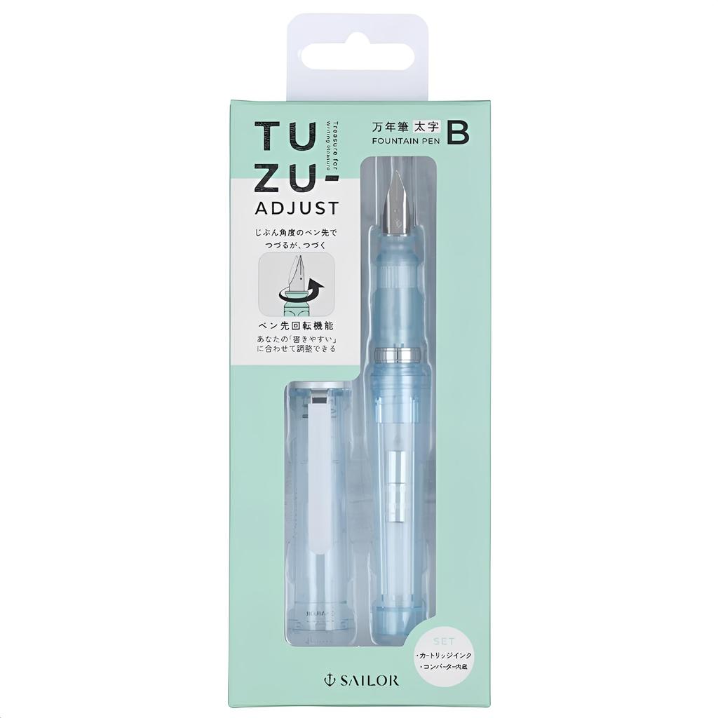 Sailor Fountain Pen TUZU ADJUST Glassy Crystal Sky Broad 12-0561