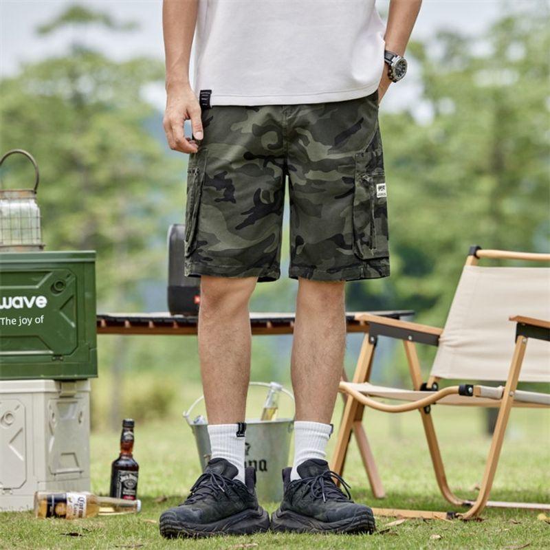 Excess Stock Camouflage American Retro Work Shorts for Men, Summer 2024 New Trendy Ins Style, Large Size Five-Point Shorts