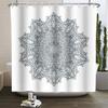 Bohemia Mandala Blume Duschvorhang Schwarz Gold Badevorhang Heim Badezimmer Dekoration Wasserdichtes Gewebe Badewannen-Bildschirm Mit Haken