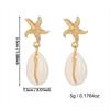 Boho Ocean Style Starfish Shell Pendant Earrings For Women Summer Seaside Conch Scallop Pearl Earring Summer Beach Charm Jewelry