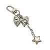 Fashionable Phone Charm with Bowknot and Star Pendant Unique Phone Lanyard Keyring Keychain Car Keys Holder Bag Ornament