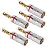 5Pcs J.10054 Serrated Banana Plug 4mm Solderless 24K Gold Plated Speaker Wire Banana Plugs for Speaker Wire Siding Home