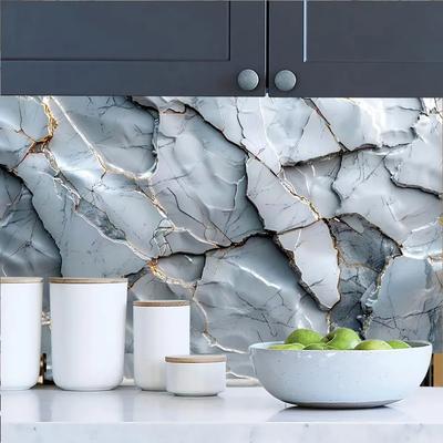 Gray Marble Pattern Self-adhesive Wallpaper for Home Decoration Living Room Dining Room Background Wall PVC Wallpaper Sticker