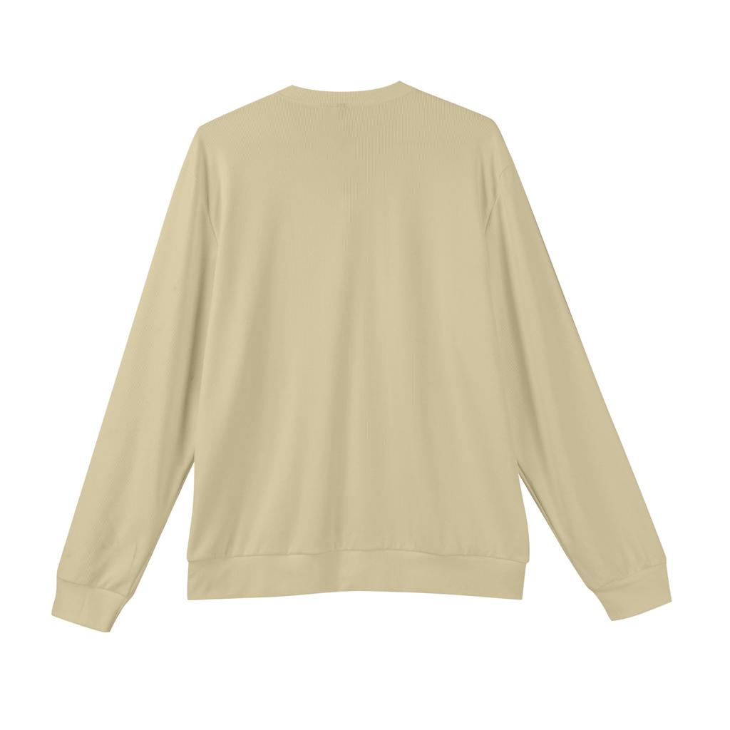 Men's V-neck Long-sleeved Ribbed Knit Pullover