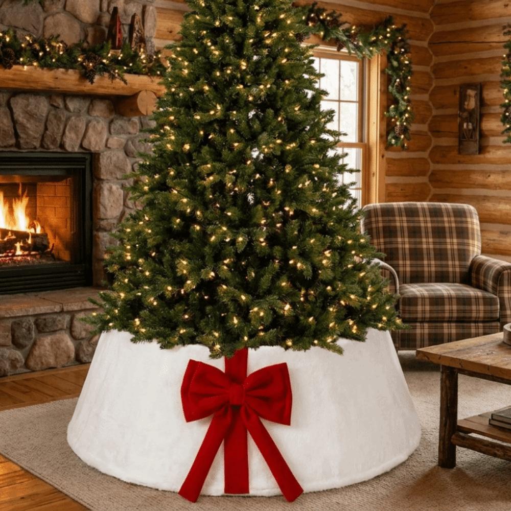 Plush Christmas Tree Base Cover Decorative Xmas Tree Surround Collar Festival Decor