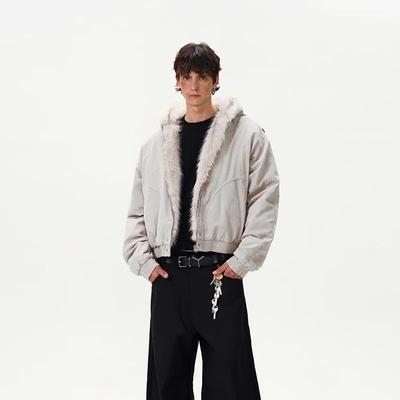 Men's Winter Retro Short Warm Jacket Youth Solid Color Daily Jacket