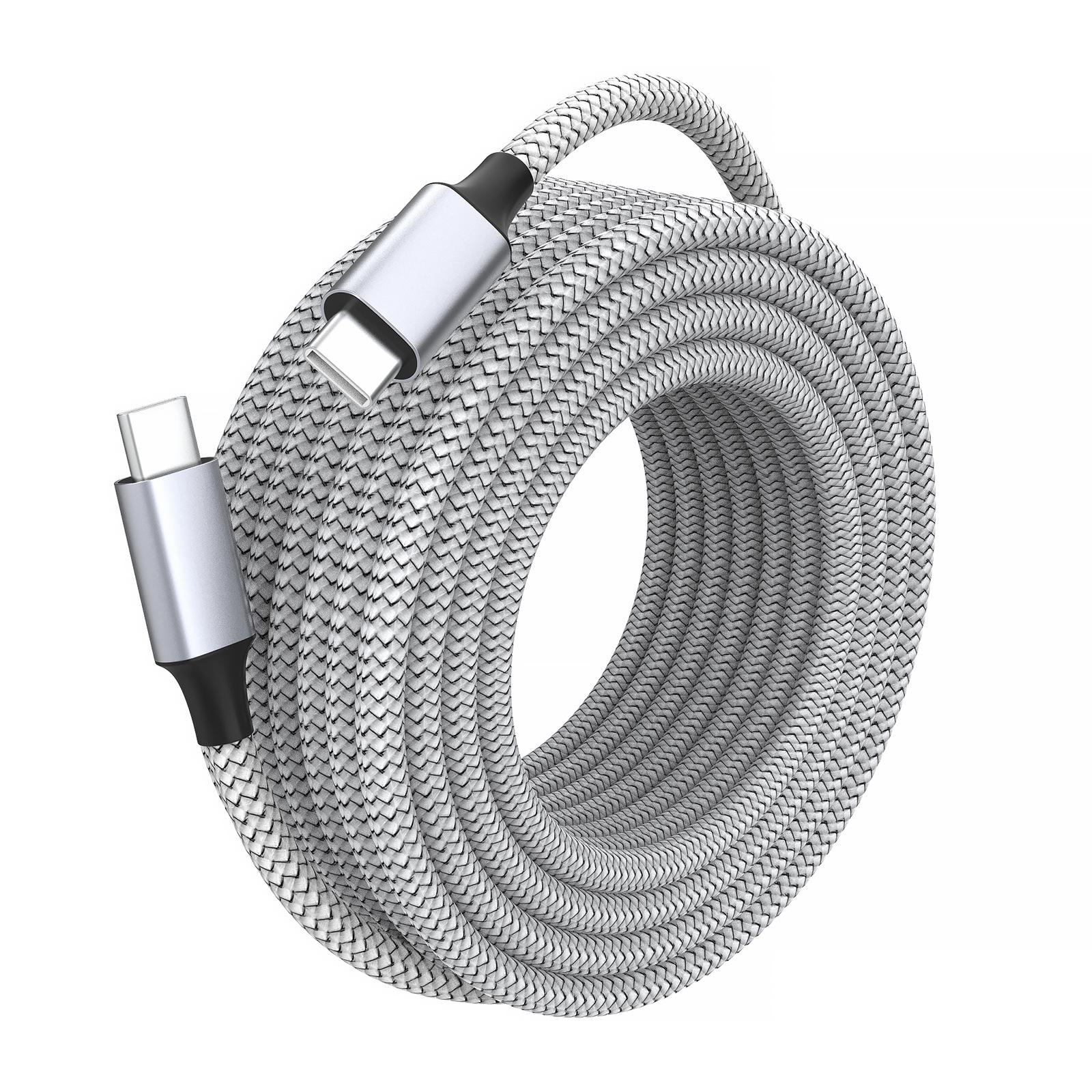 Dual-Head Fast Charging Braided Type-C Cable for Android and Apple Devices