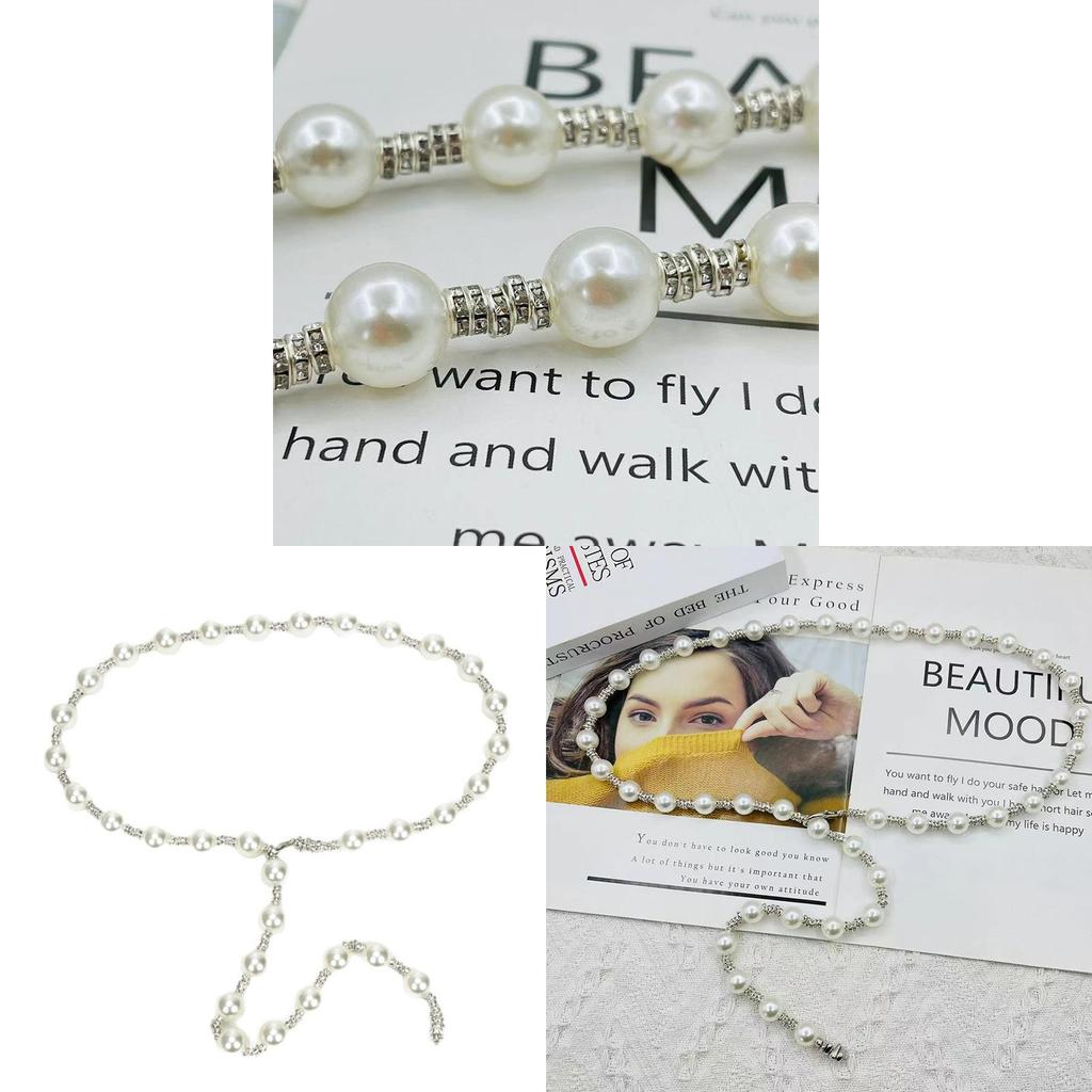 Water Diamond Pearl Waist Chain Jewelry For Women Summer Dress Accessories Gift For Girls
