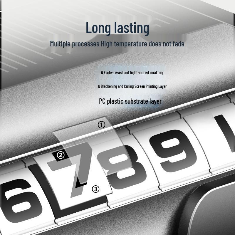 Solar-Powered Temporary Car Parking Number Plate with Hidden Phone Number