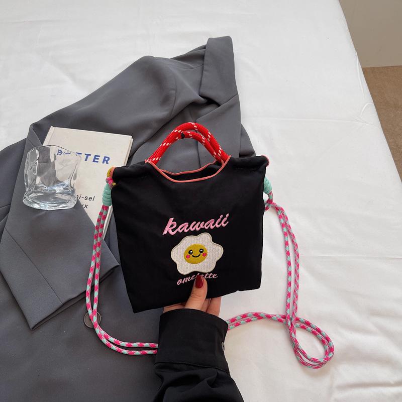 Embroidery donut bag summer new fashion mini commuter bag shoulder messenger bag